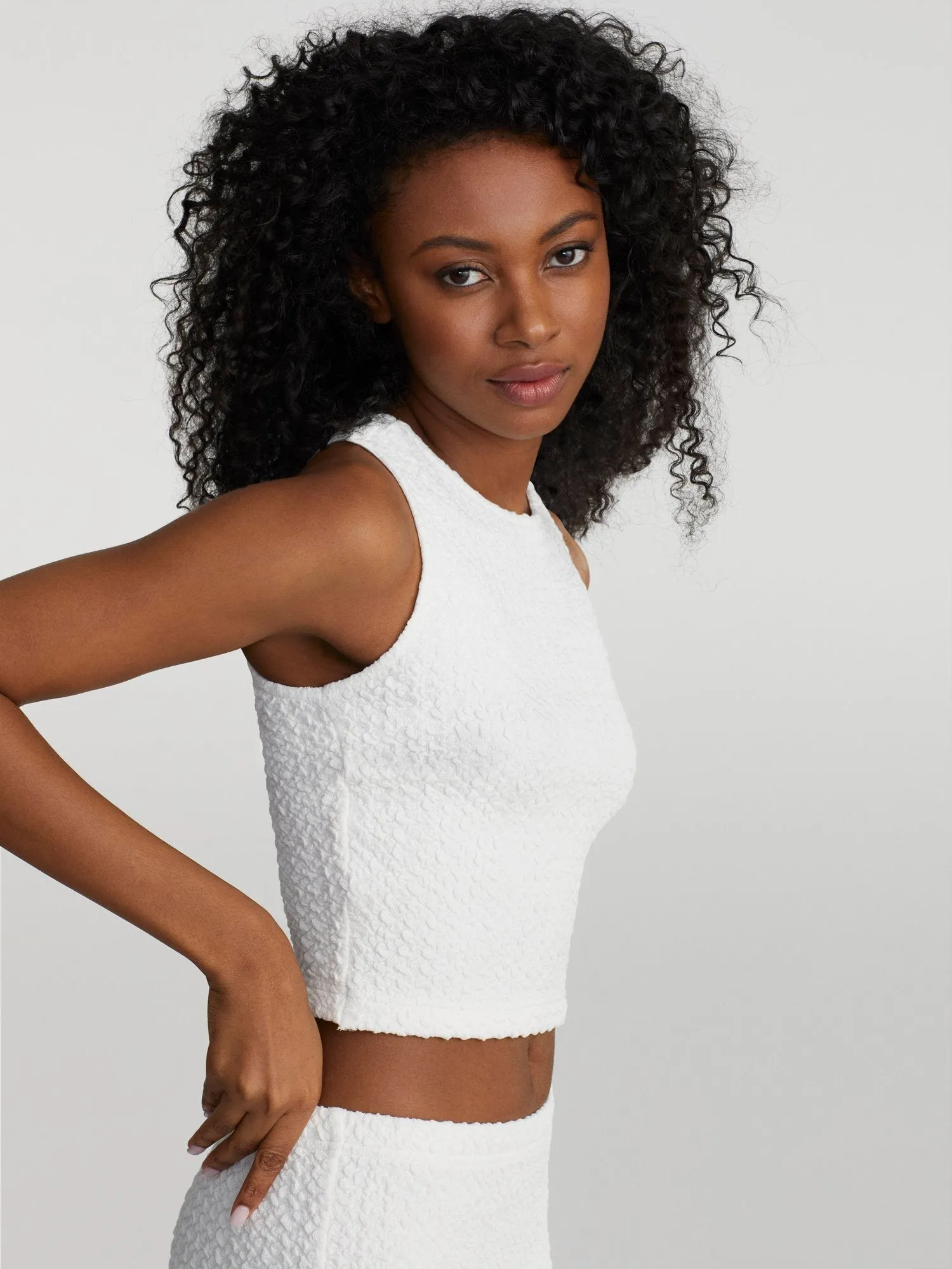 Jeze Sleeveless Crop Bubble Top