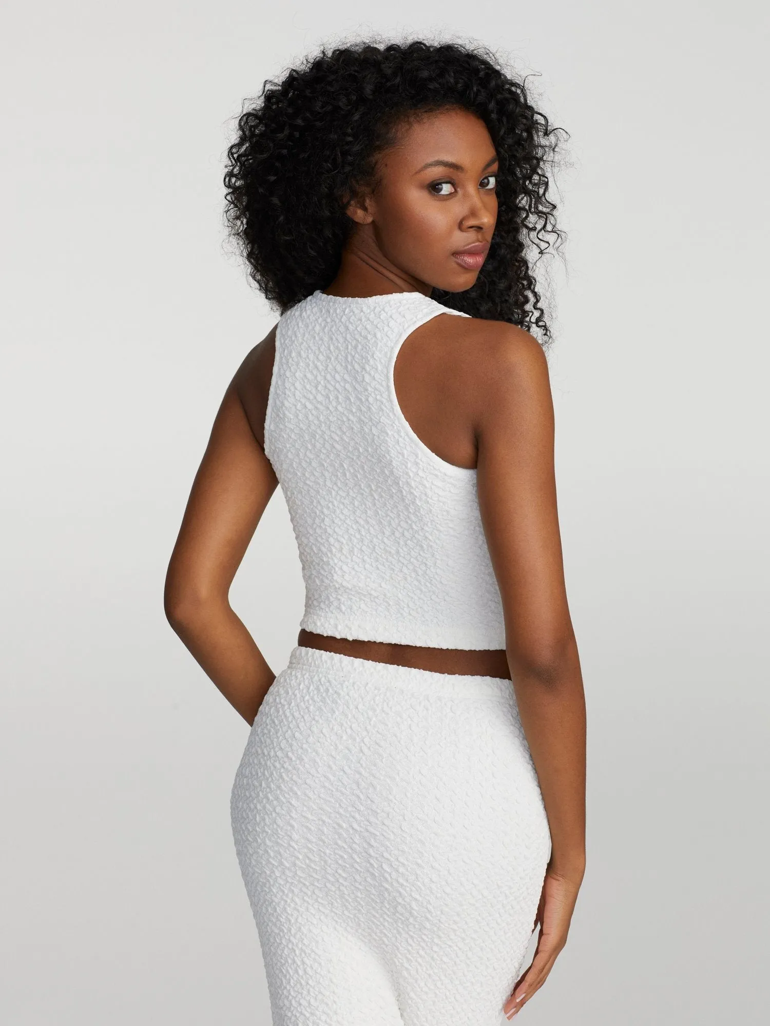 Jeze Sleeveless Crop Bubble Top