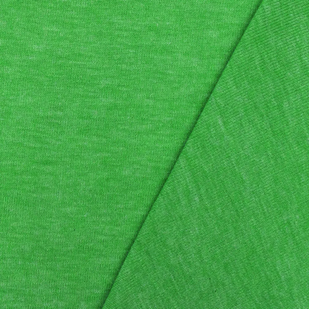 Kelly Green Slub Stretch Polyester 1X1 Rib Knit Fabric