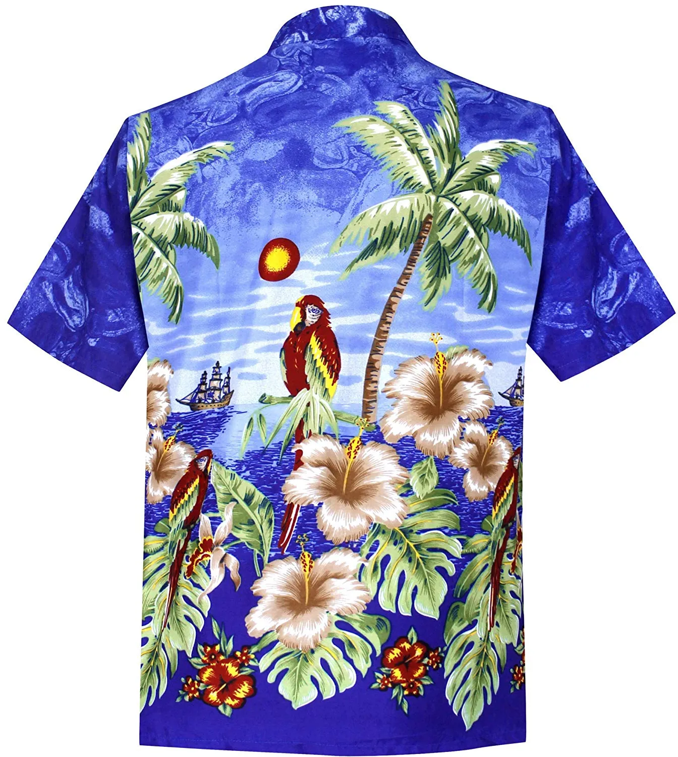 LA LEELA Men's Aloha Hawaiian Shirt Short Sleeve Button Down Casual Beach Party Hawaii printed