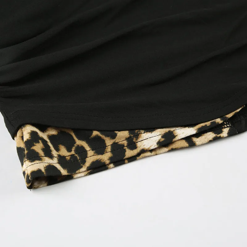 Leona Leopard Halter Long Sleeve Top