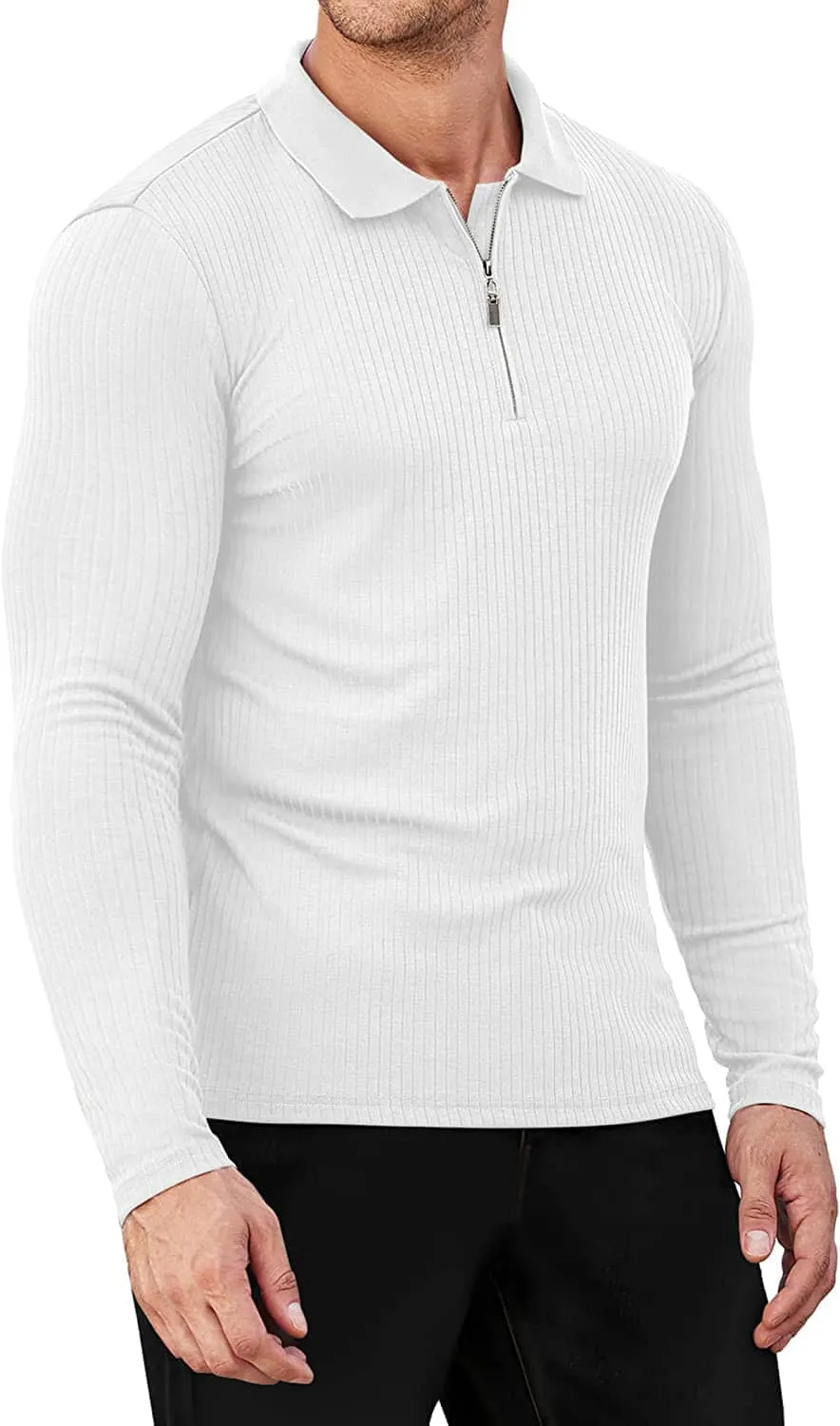 Long Sleeve Quarter Zip Polo Shirts (US Only)