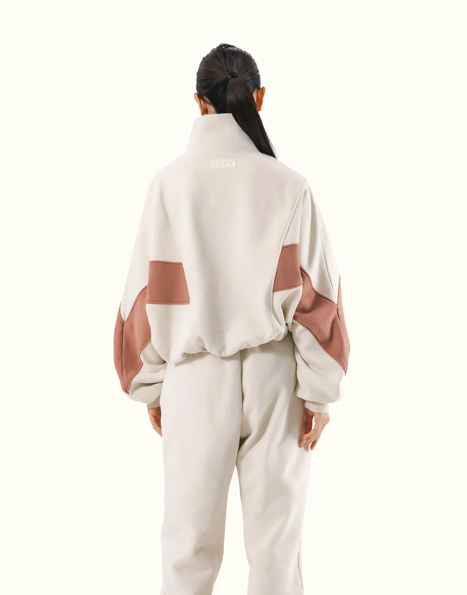 Loose Fit Zip Up Sweat Jacket 2 - Ivory