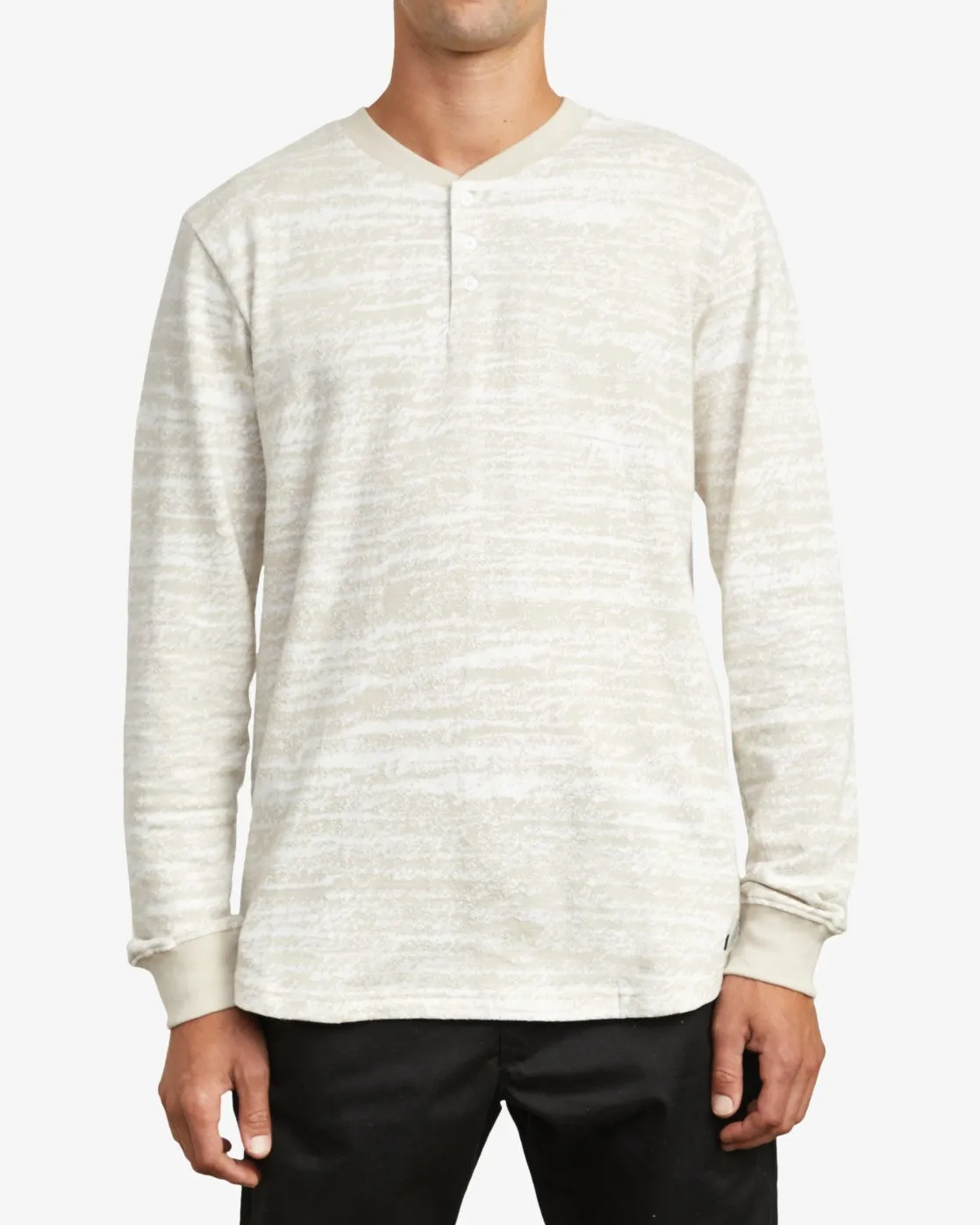 Lush Henley Long Sleeve Tee - Natural