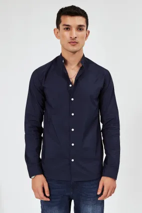 Men's Button-Up Casual Shirt Blue