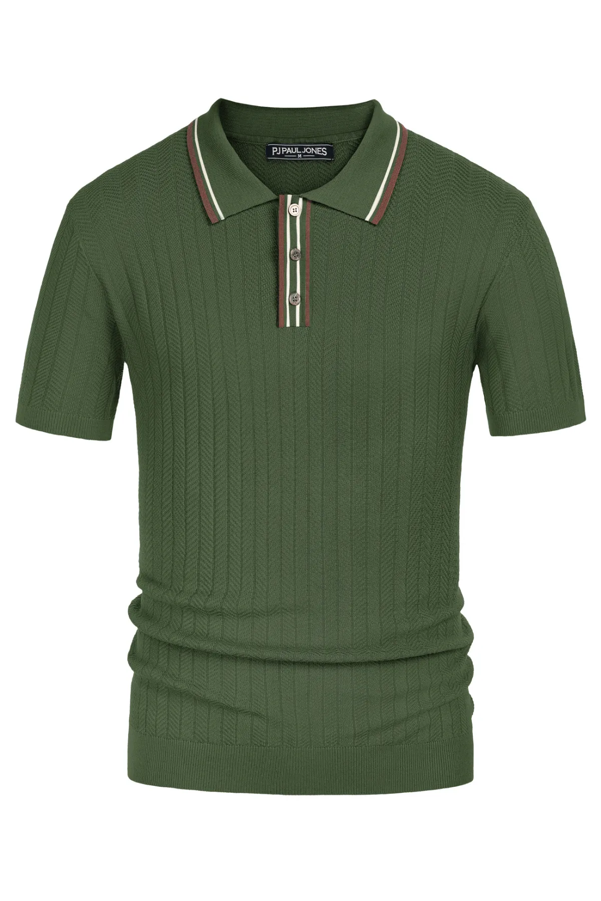 Mens Knitted Polo Shirts Short Sleeve Textured Pullover Golf Polo Pullover T Shirts