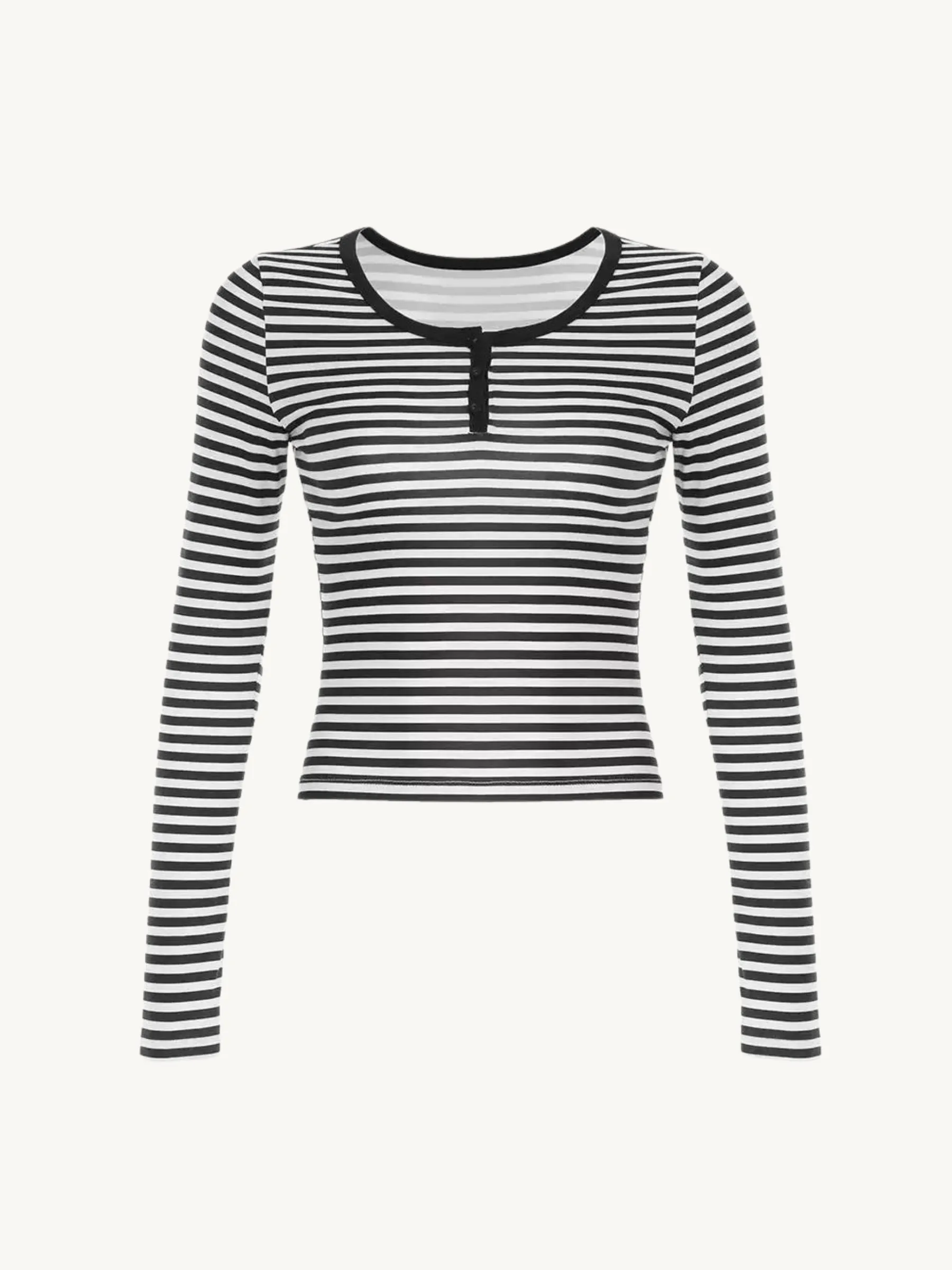 Mia Striped Long Sleeve Crop Top