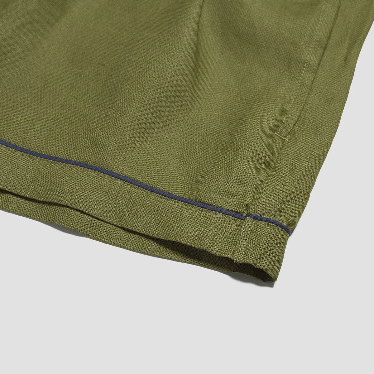 Moss Plain Linen Pajama Shorts