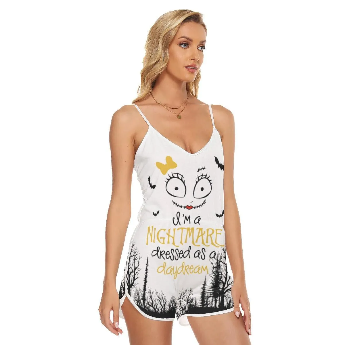 Nightmare Bat V-neck Cami Romper