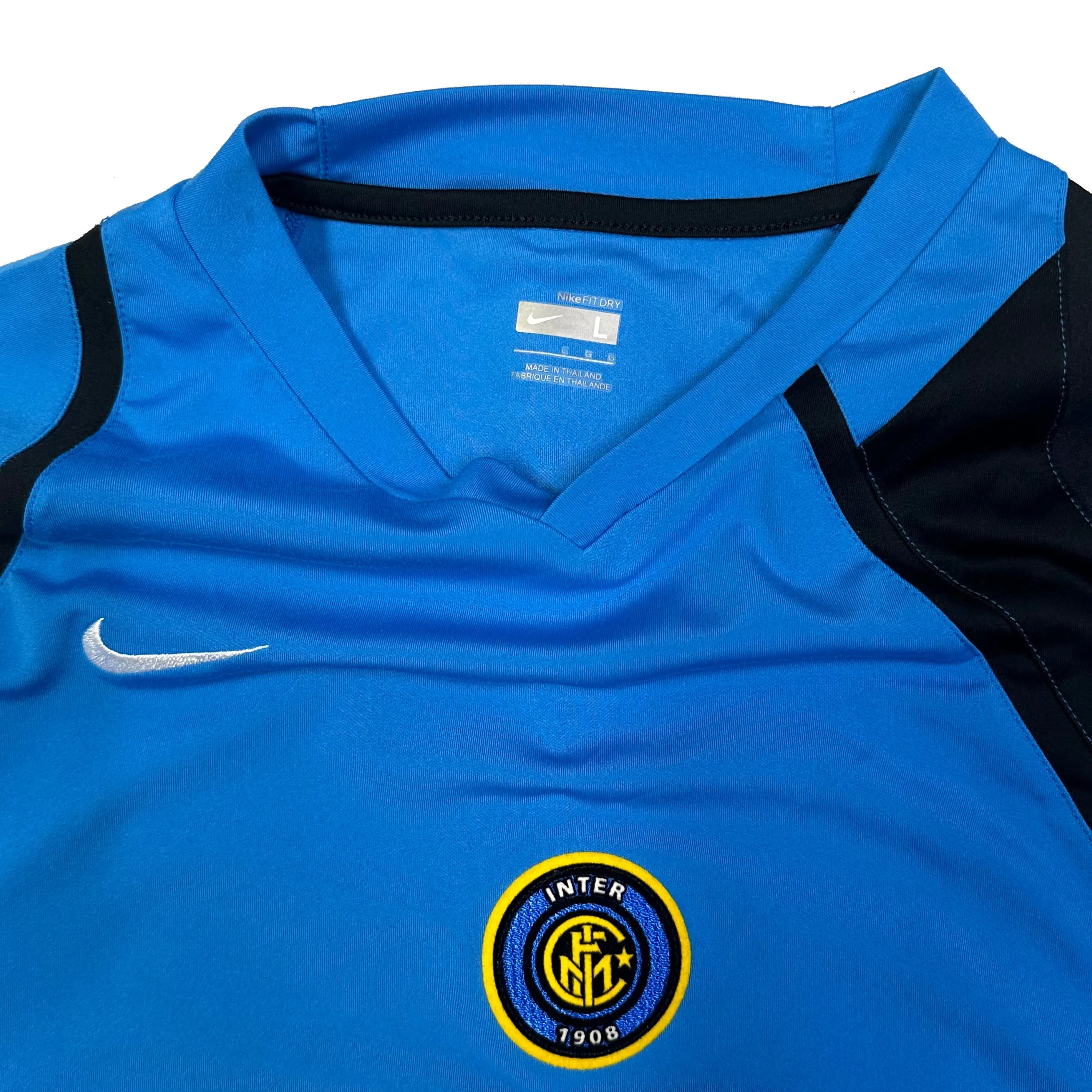 Nike 2006/07 Inter Milan Total 90 Training Shirt In Blue & Black ( L )