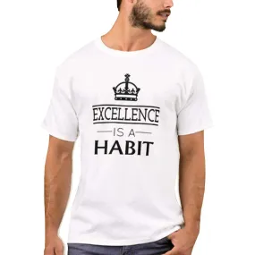 Nutcase Designer Round Neck Men's T-Shirt Wrinkle-Free Poly Cotton Tees - Excellence is A Habit