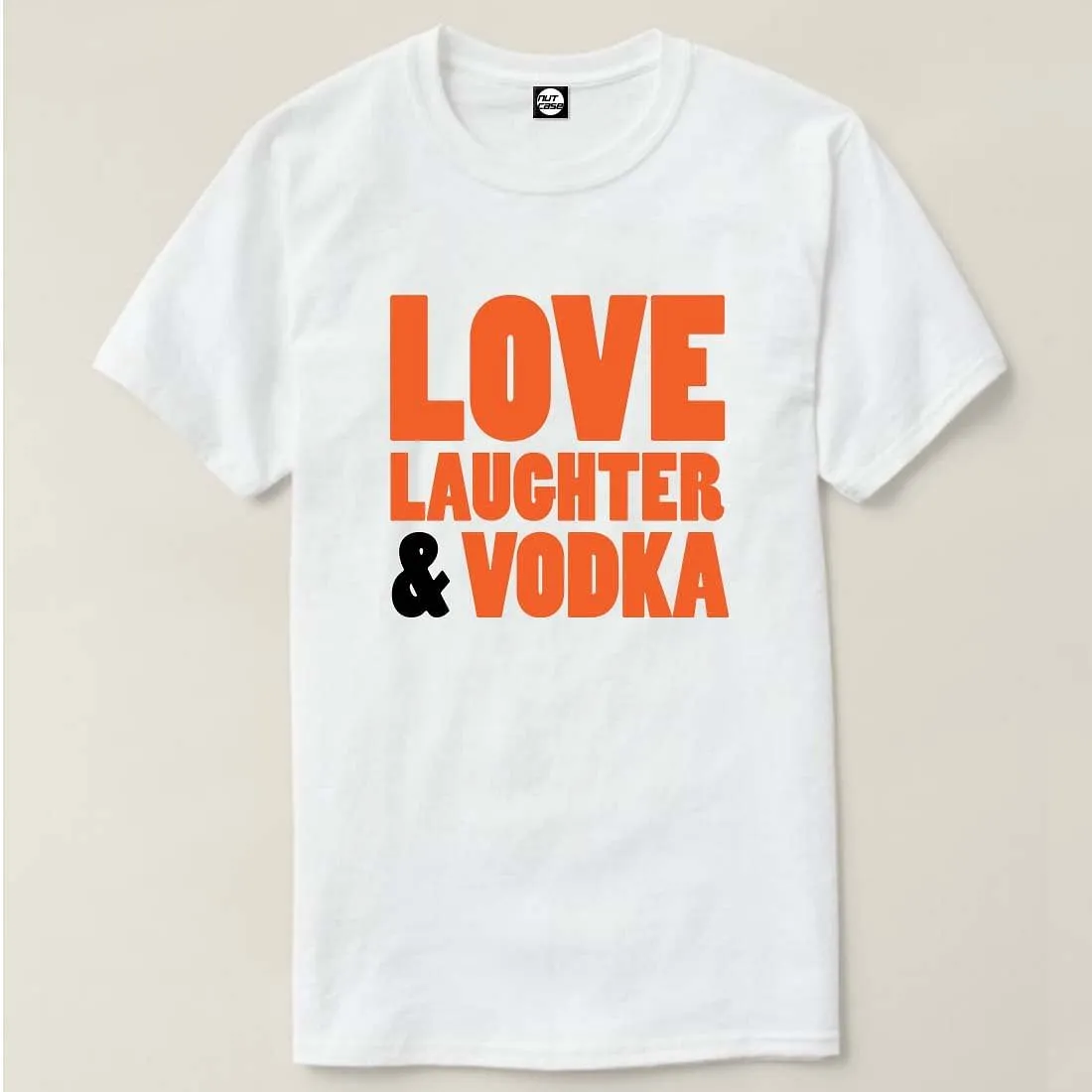 Nutcase Designer Round Neck Men's T-Shirt Wrinkle-Free Poly Cotton Tees - Live Laughter and Vodka