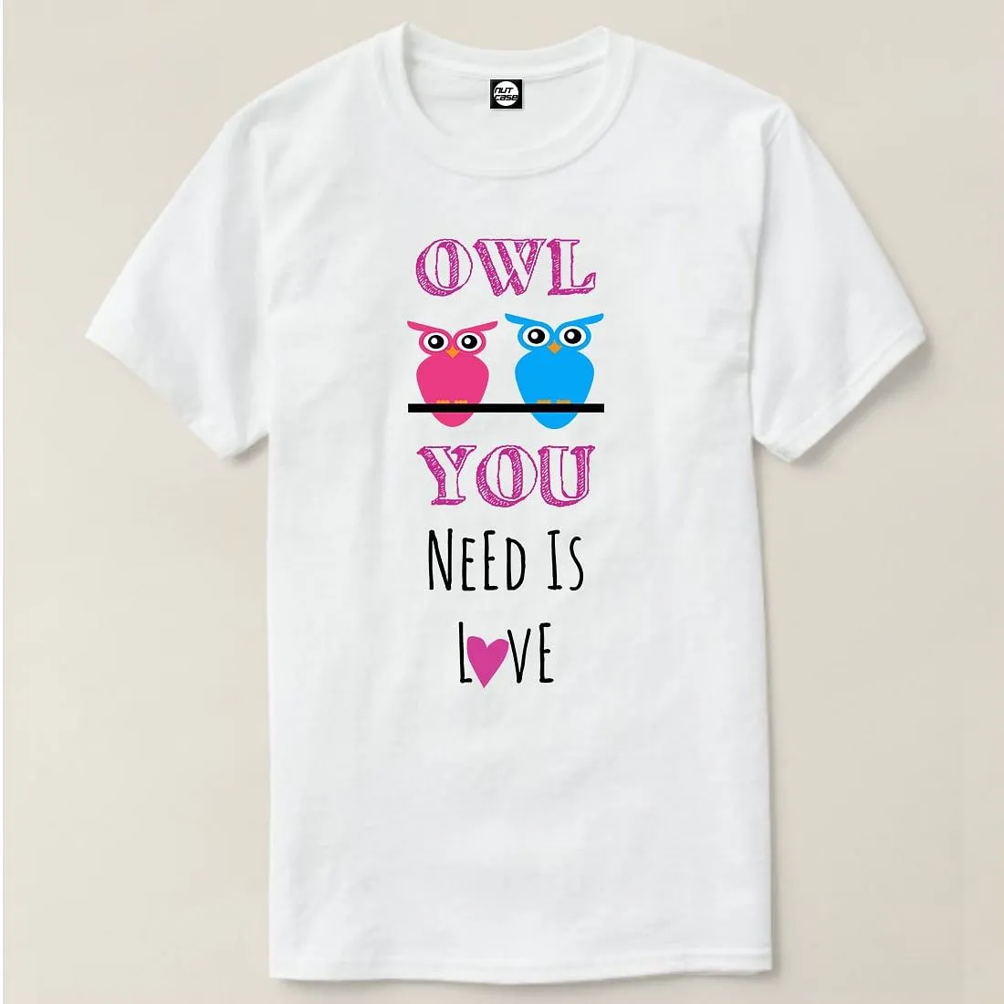 Nutcase Designer Round Neck Men's T-Shirt Wrinkle-Free Poly Cotton Tees - Owl You Need is Love