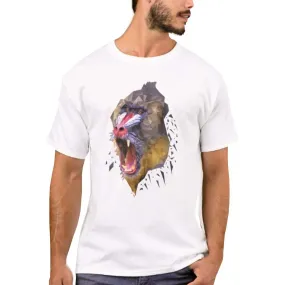 Nutcase Designer Round Neck Men's T-Shirt Wrinkle-Free Poly Cotton Tees - Wild Baboon