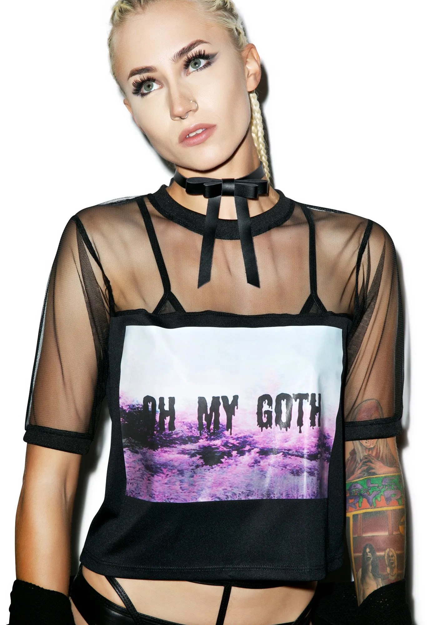 Oh My Goth Mesh Crop Top