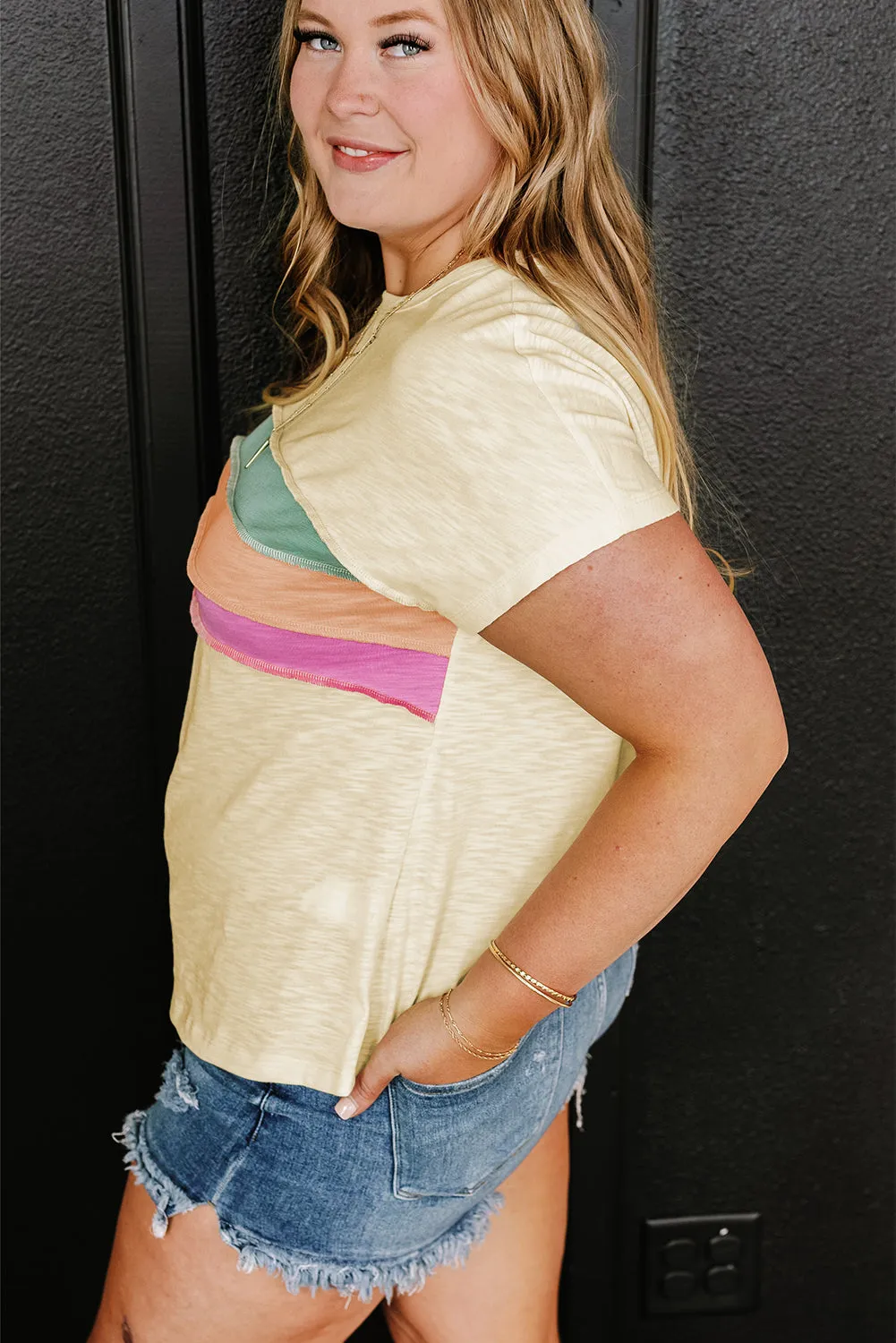 Patchwork Plus Size T Shirt