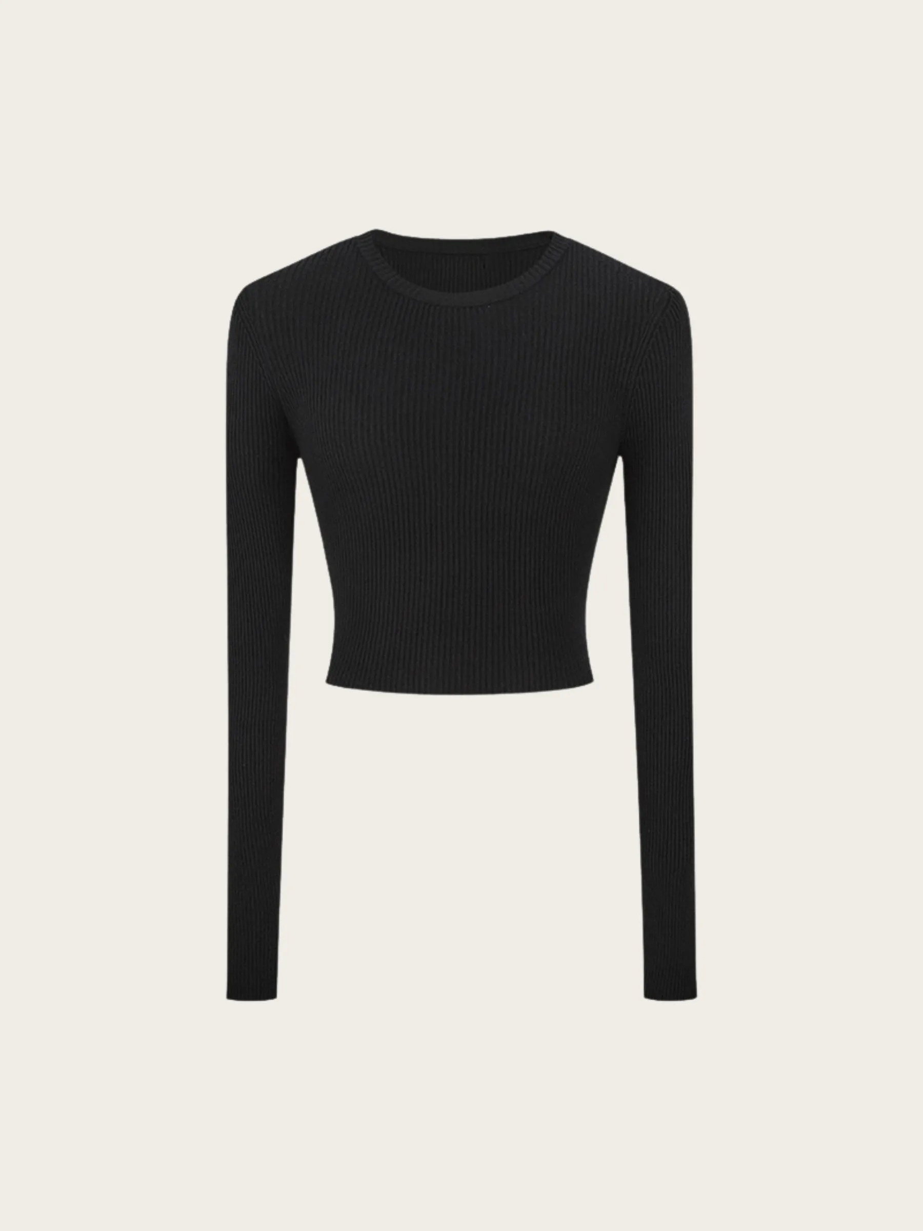 Perry Ribbed Long Sleeve Crop Top