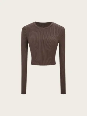 Perry Ribbed Long Sleeve Crop Top