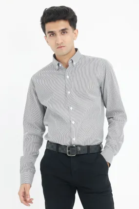 PINSTRIPE ESSENTIAL SHIRT-BLK-WHT