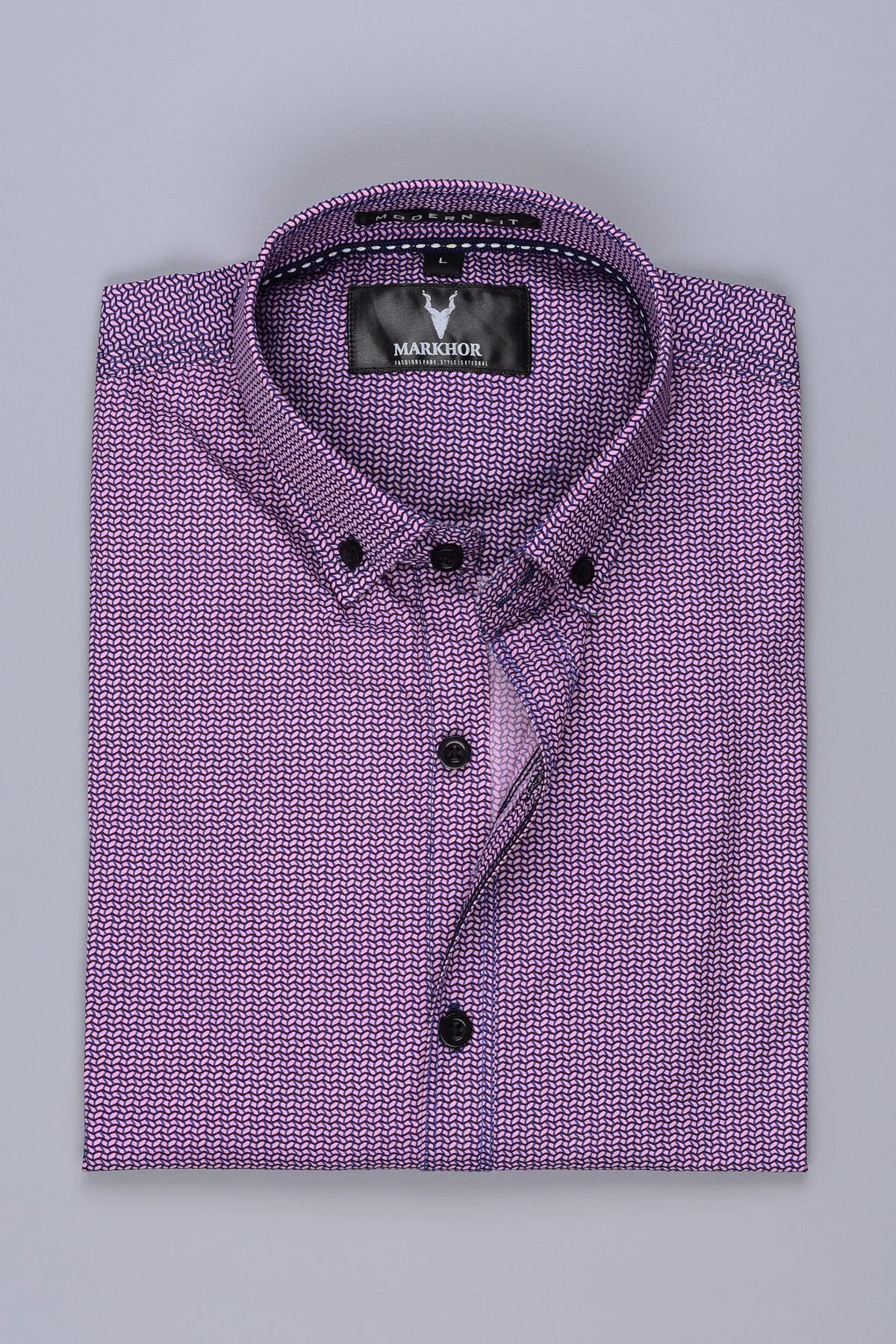 Purple Designer Printed Casual Shirt