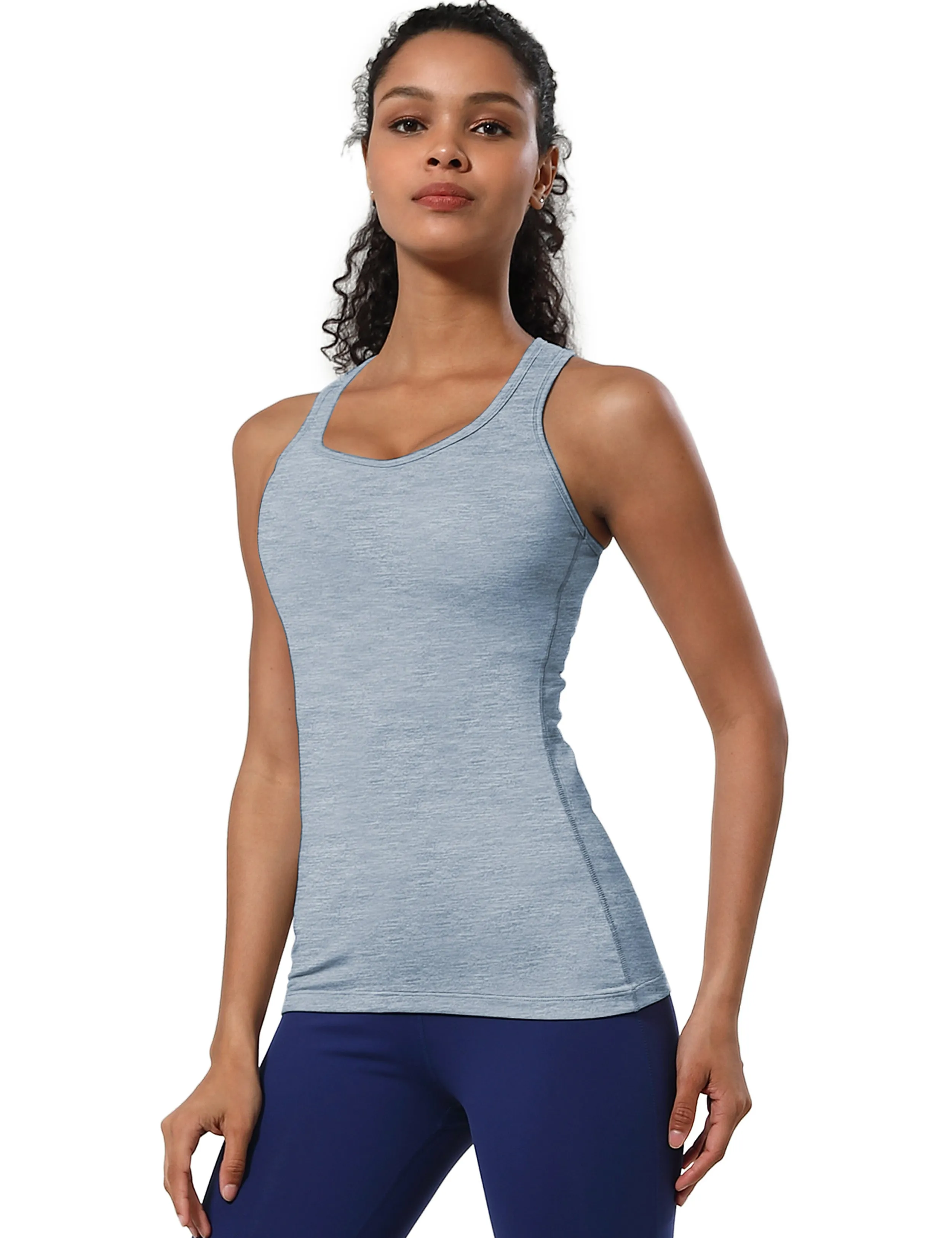 Racerback Athletic Tank Tops heatherblue_Gym