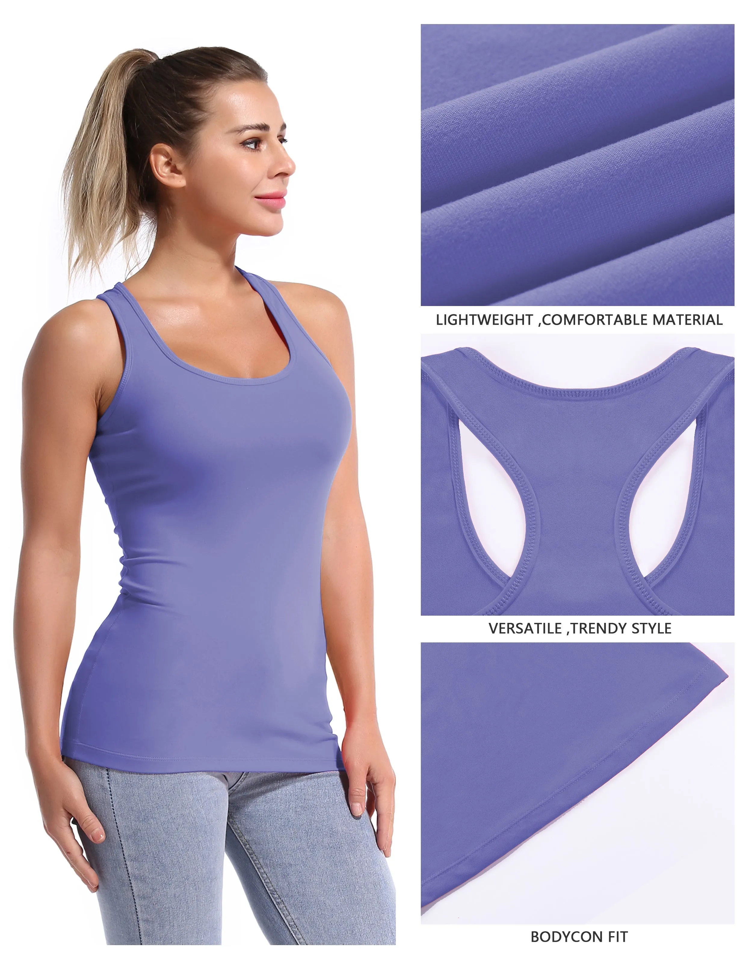 Racerback Athletic Tank Tops lavender_Biking