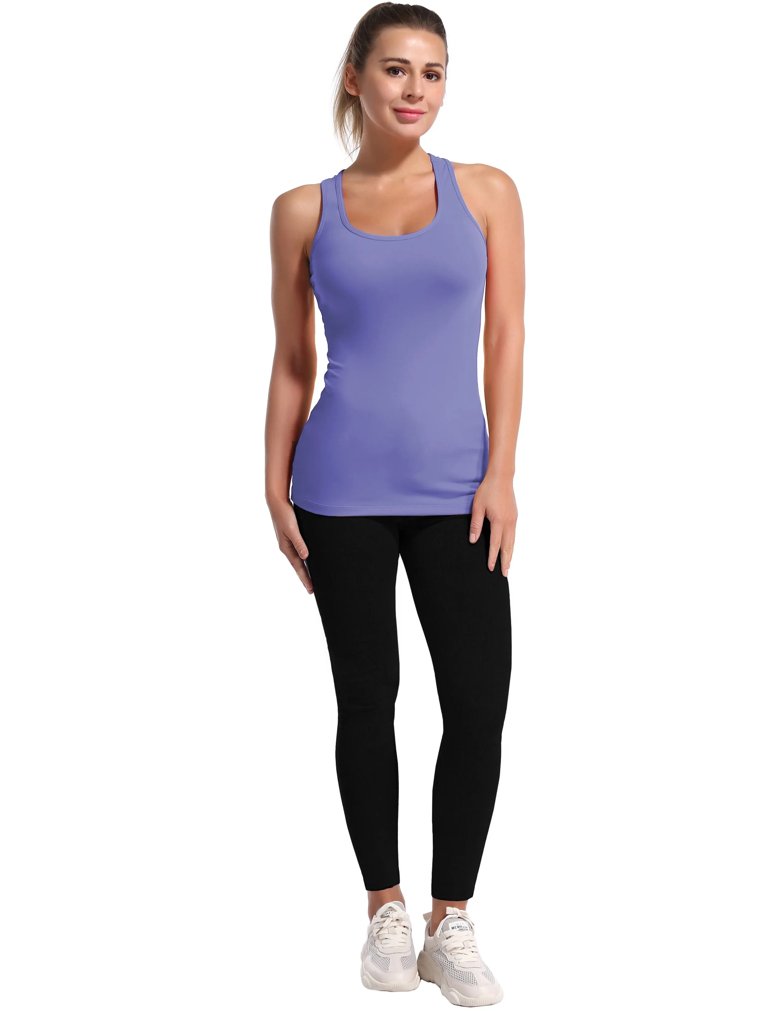 Racerback Athletic Tank Tops lavender_Biking