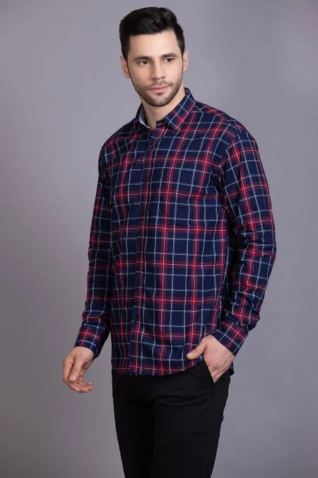 Red and Blue Cotton Check shirts