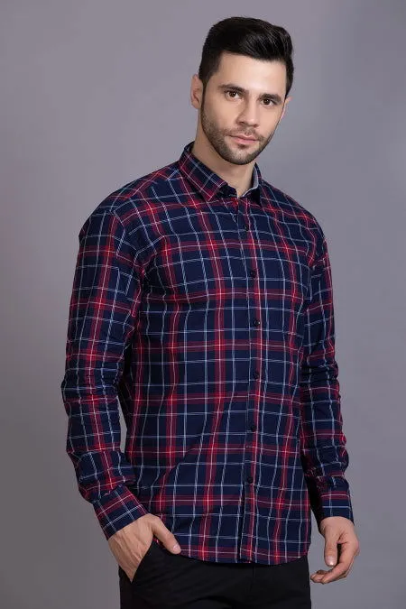 Red and Blue Cotton Check shirts