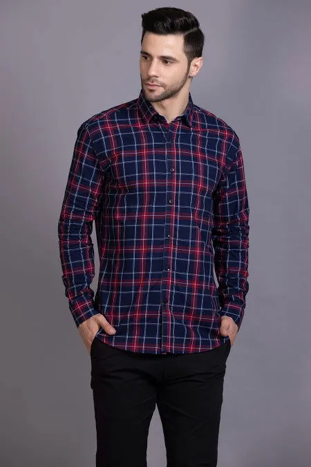 Red and Blue Cotton Check shirts