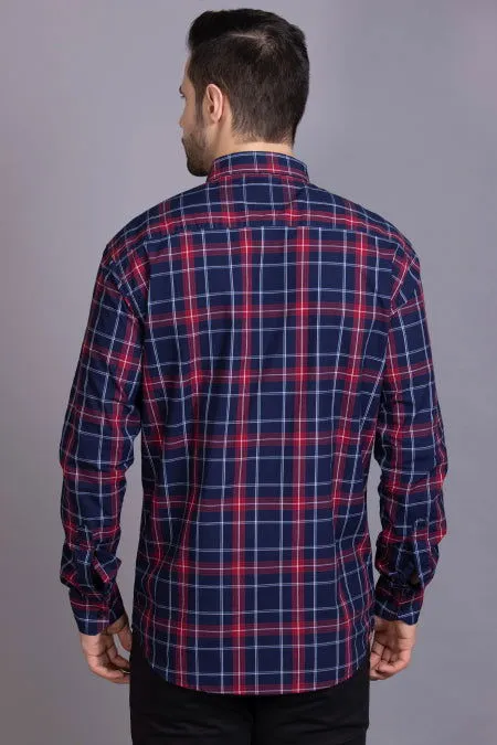 Red and Blue Cotton Check shirts