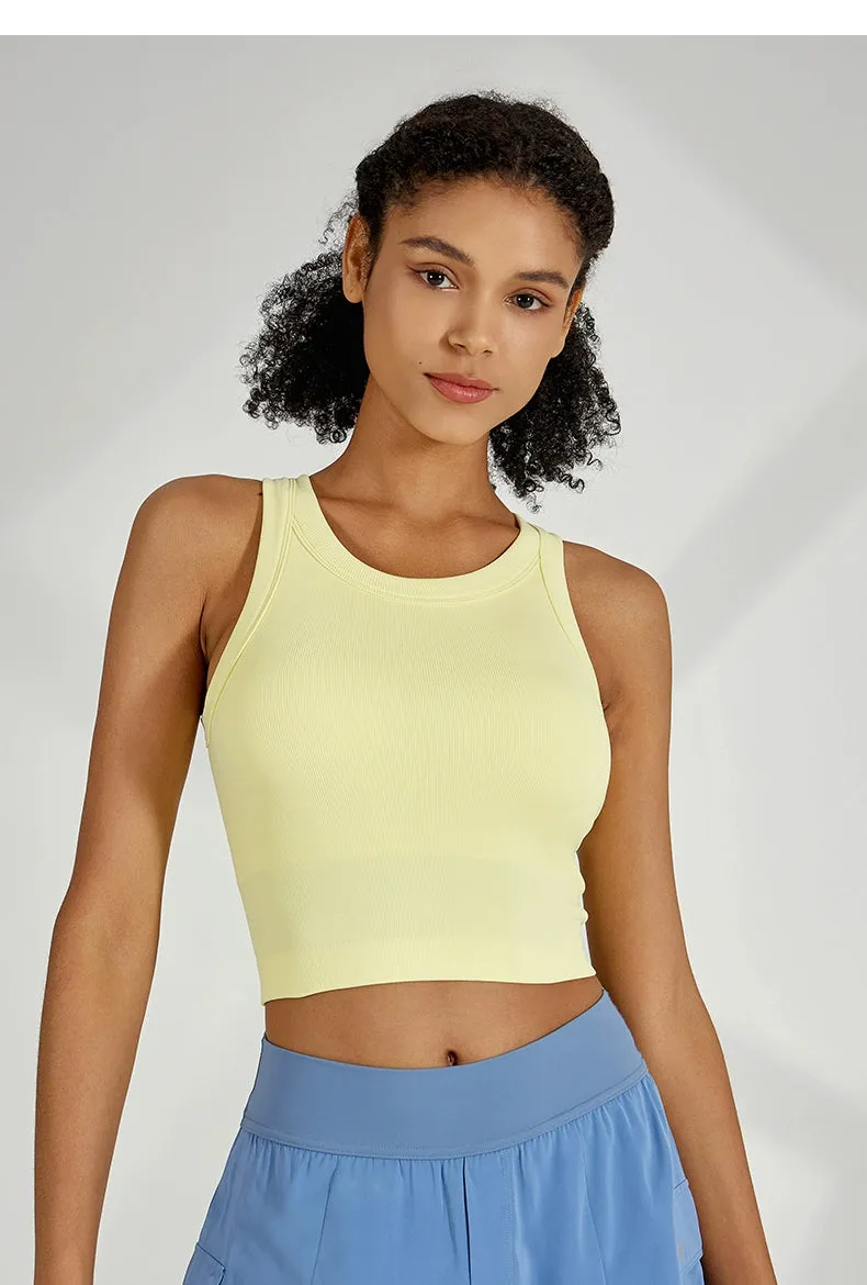 Rib Classic Fixed Cup I-Shaped Vest Tops