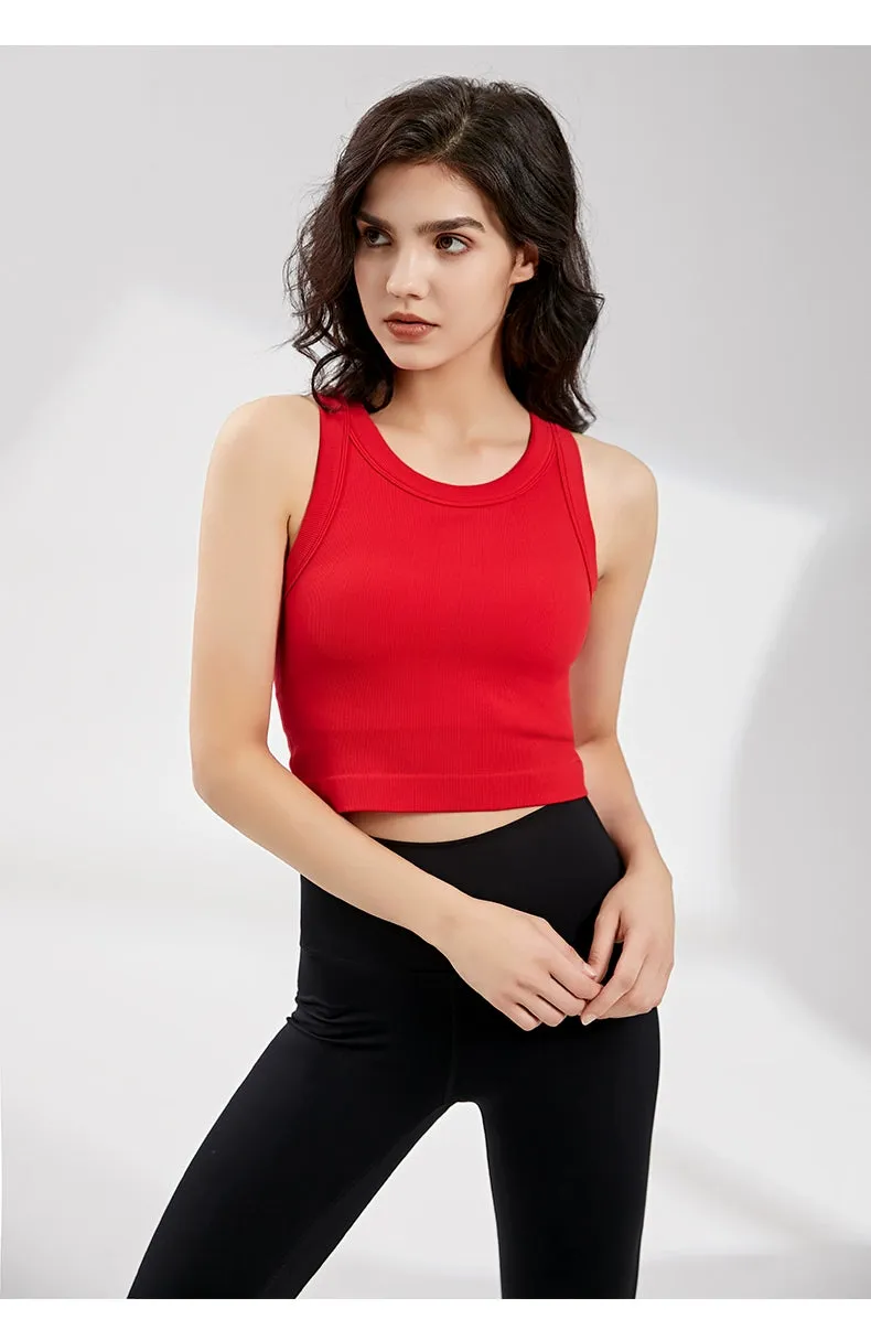 Rib Classic Fixed Cup I-Shaped Vest Tops