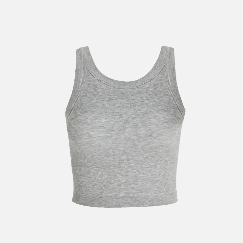 Rib Classic Fixed Cup I-Shaped Vest Tops