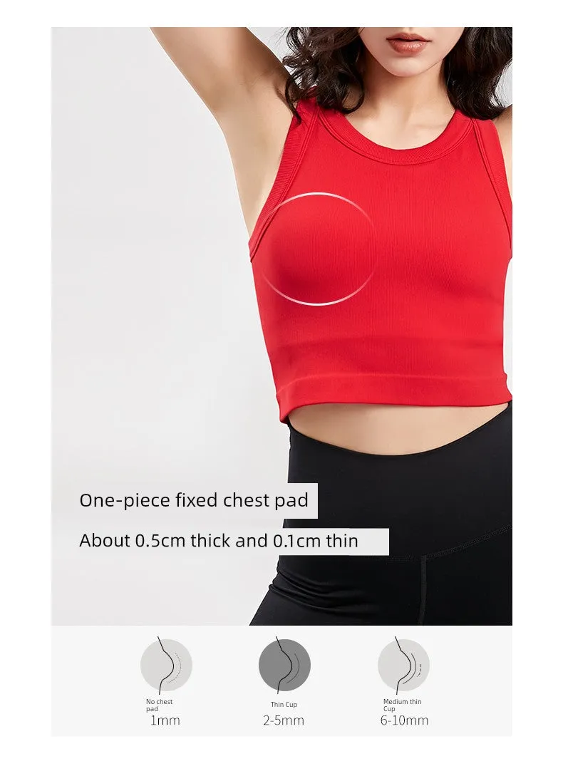 Rib Classic Fixed Cup I-Shaped Vest Tops