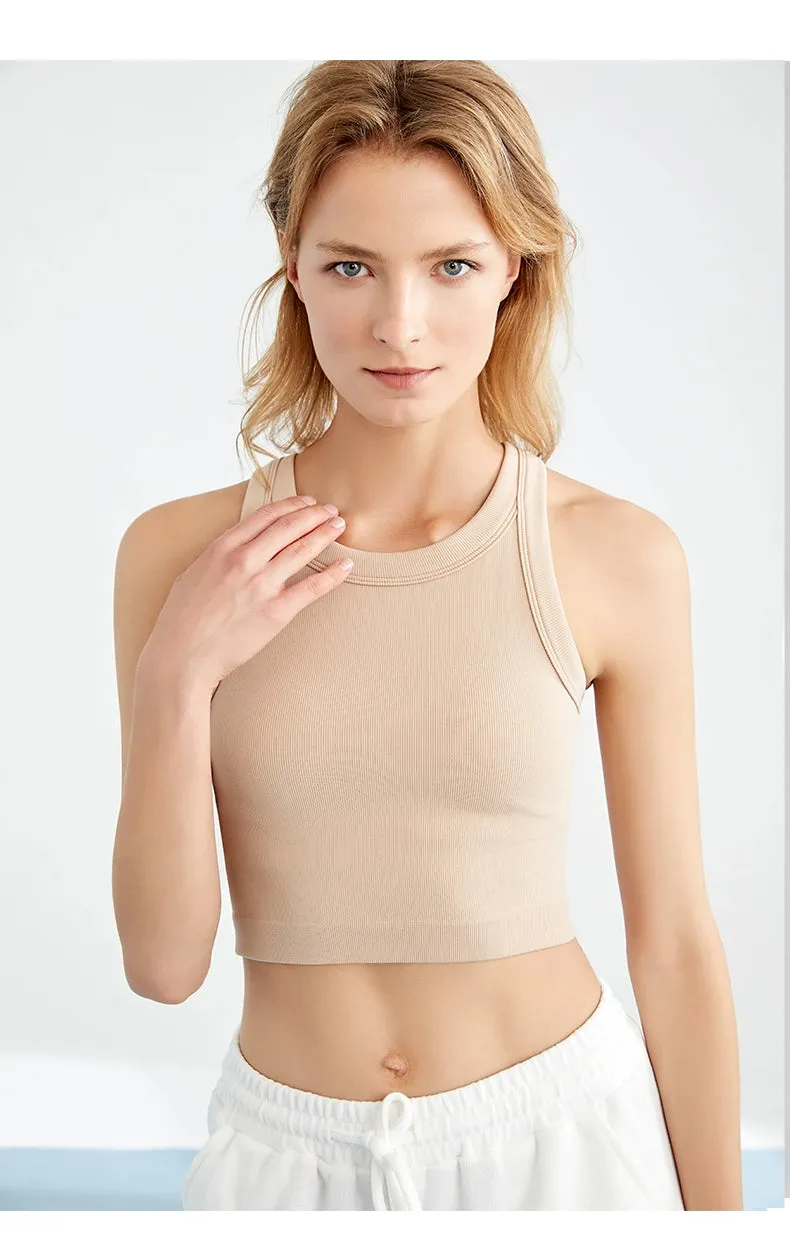 Rib Classic Fixed Cup I-Shaped Vest Tops