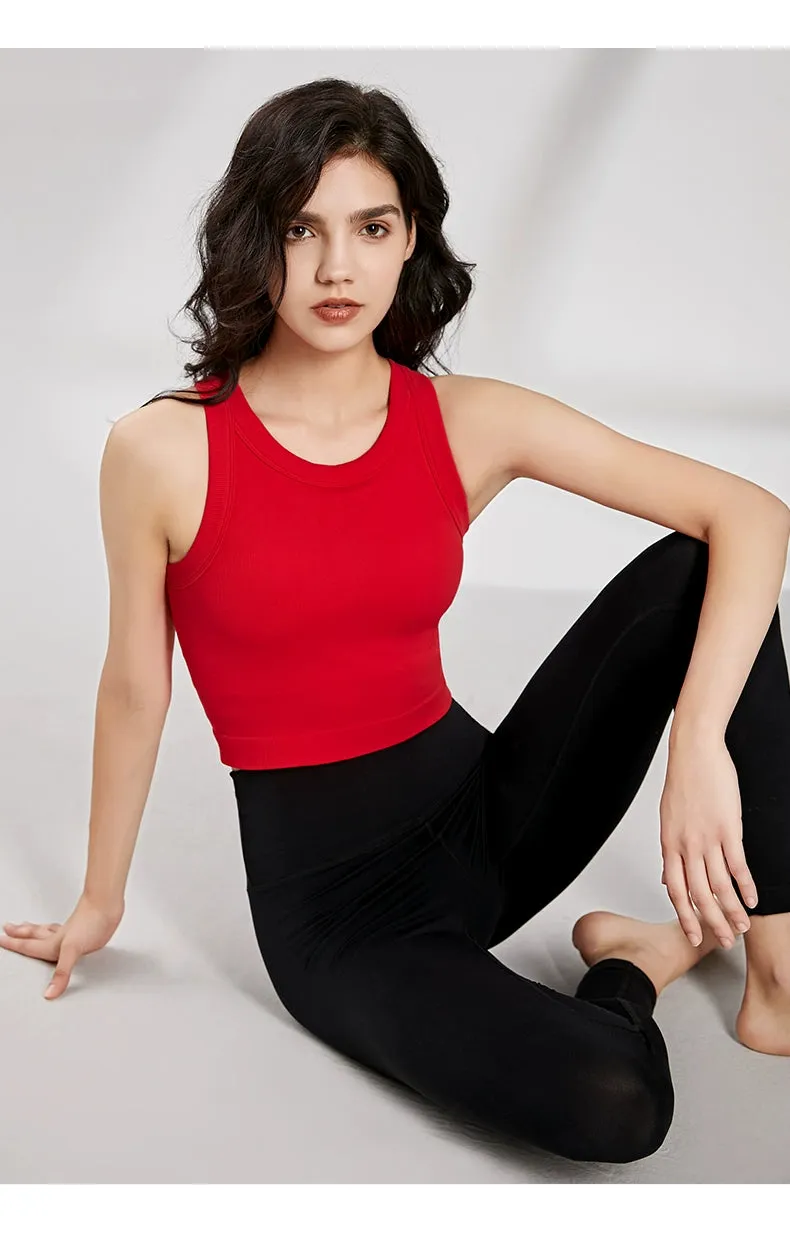 Rib Classic Fixed Cup I-Shaped Vest Tops