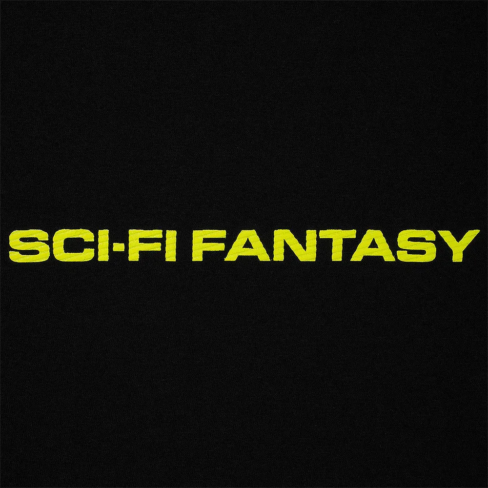 SCI-FI FANTASY TEXTURED LOGO TEE // BLACK