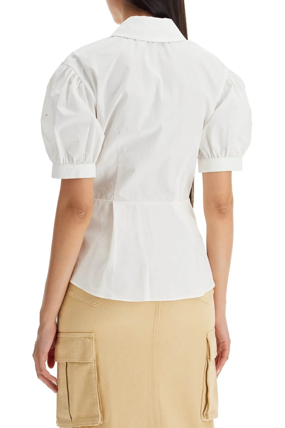 Self Portrait Fitted Cotton Shirt With Tailored