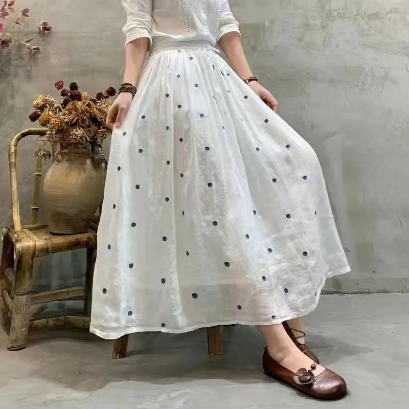 Skirt Women's Small Versatile Embroidery Polka Dot