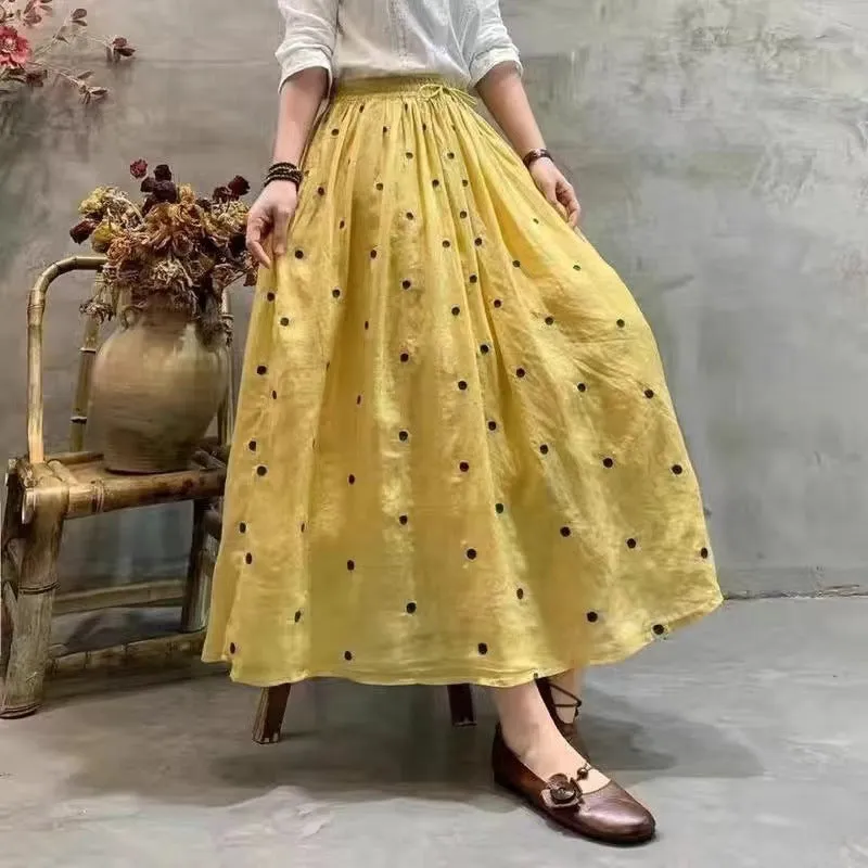 Skirt Women's Small Versatile Embroidery Polka Dot