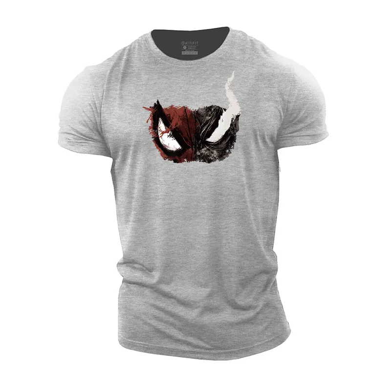 Skull Mask Print Men's Fitness T-shirts