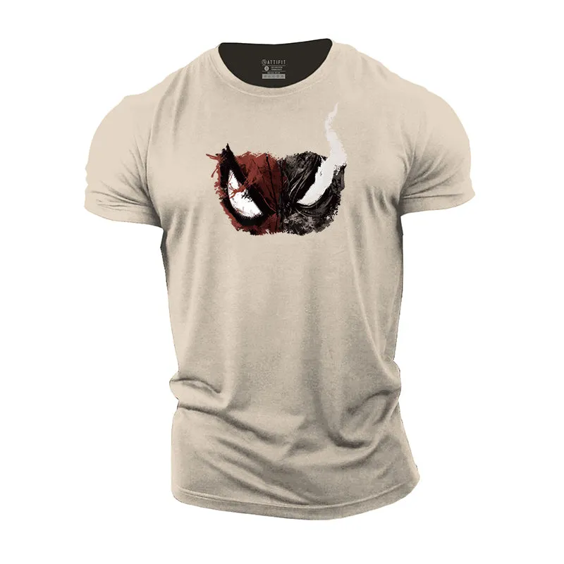 Skull Mask Print Men's Fitness T-shirts