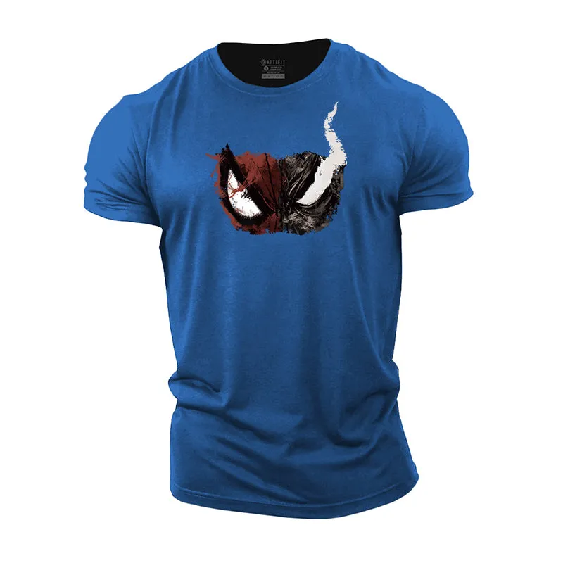 Skull Mask Print Men's Fitness T-shirts