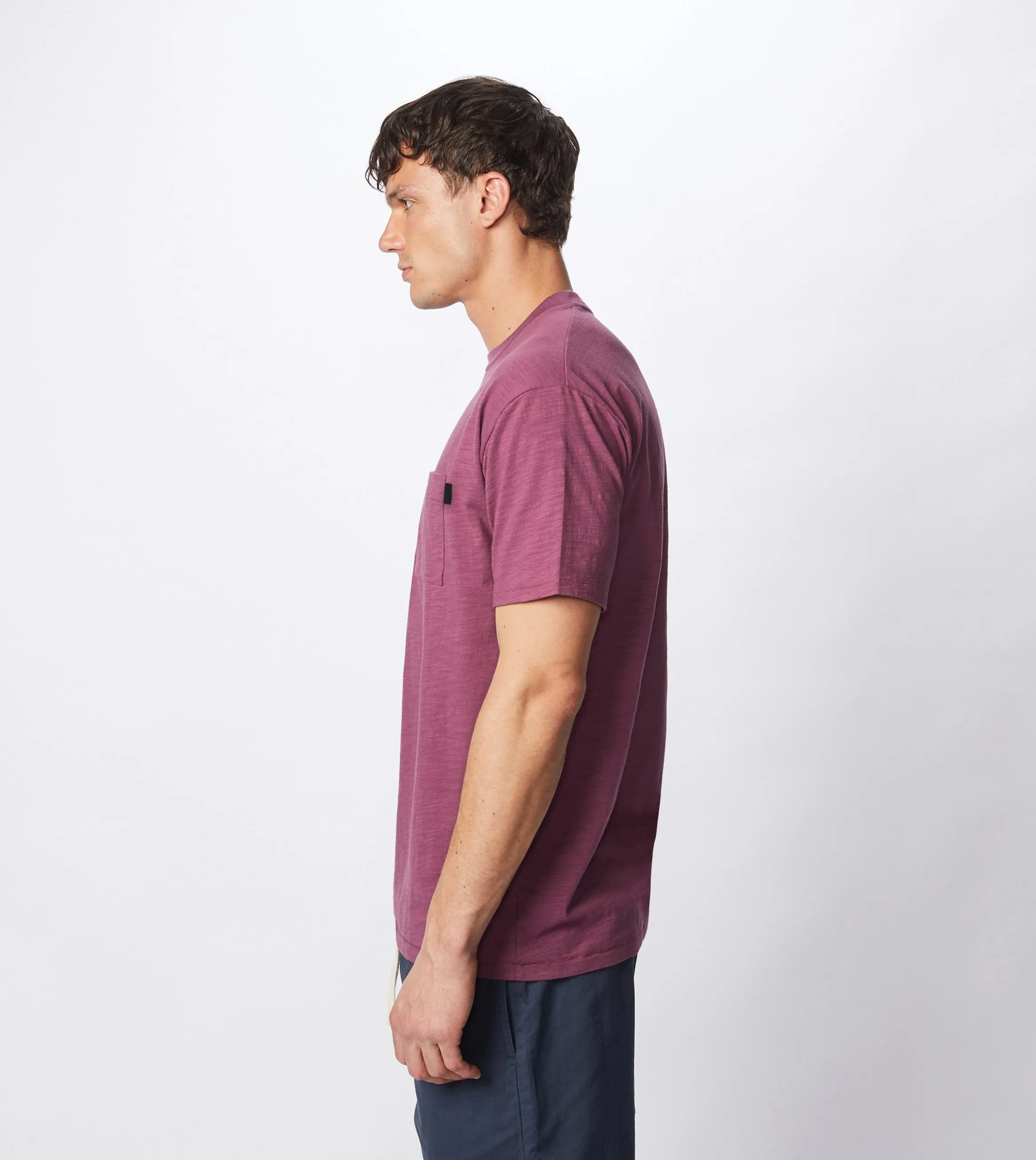 Slub Box Pocket Tee Acai - Sale