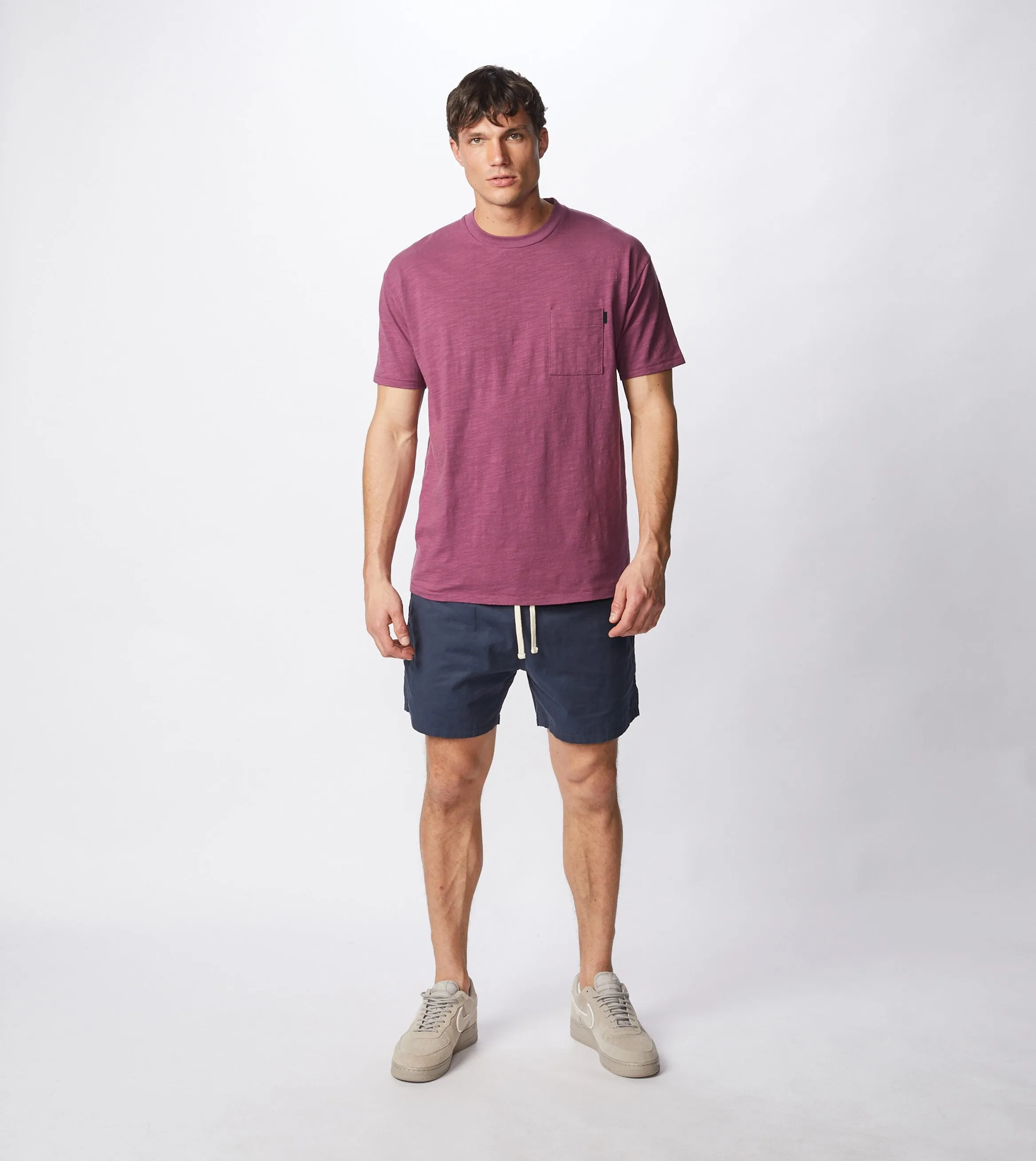 Slub Box Pocket Tee Acai - Sale