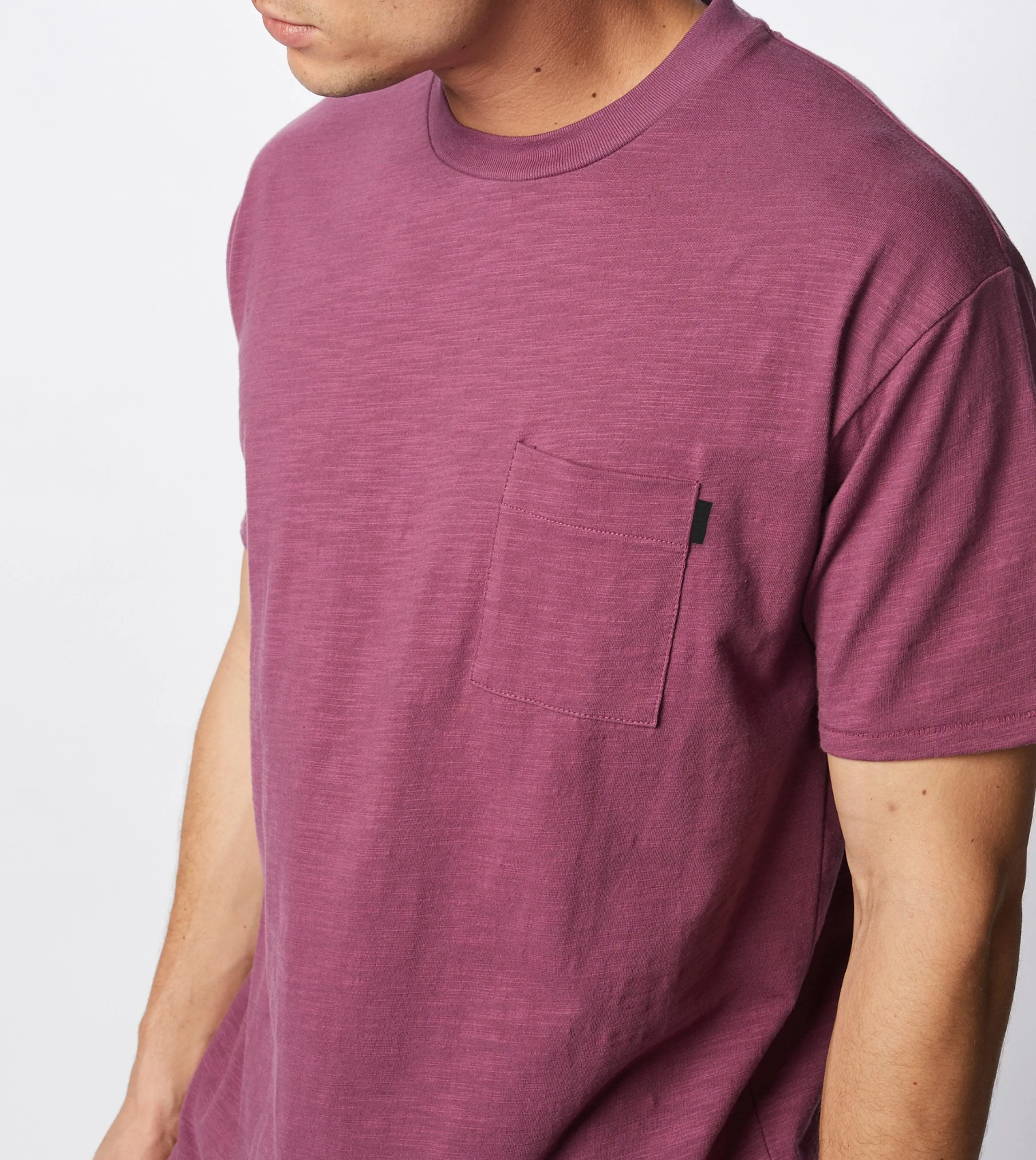 Slub Box Pocket Tee Acai - Sale