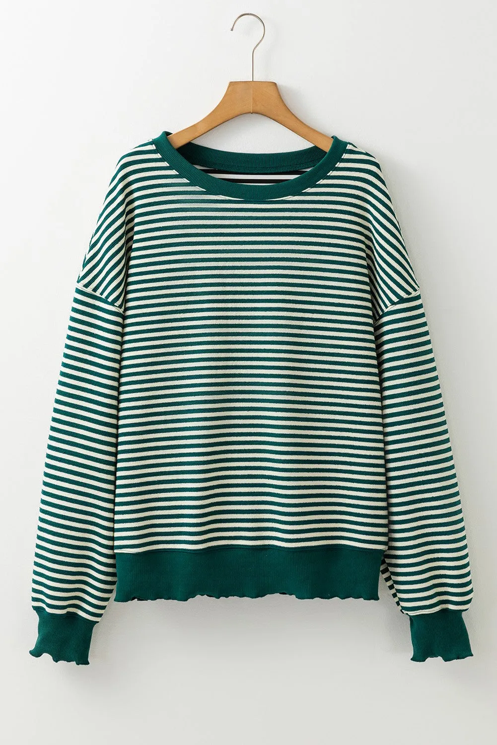 The Green With Envy Striped Oversized Pullover