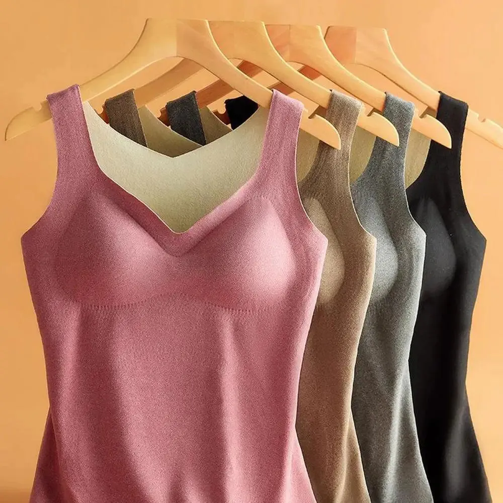 Thermal Shirts for Women V Neck Self Heating Sleeveless Tops - L to 3XL