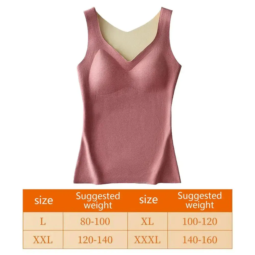 Thermal Shirts for Women V Neck Self Heating Sleeveless Tops - L to 3XL